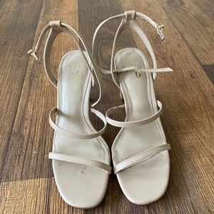 Nude strappy heel